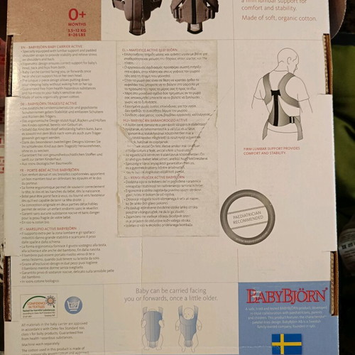 Baby Bjorn baby carrier used for babies up to 12 kg