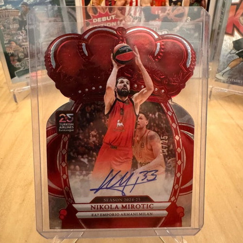 Nikola Mirotic Crystal Red Auto 11/25 Panini Crown Royale EuroLeague 2024-25