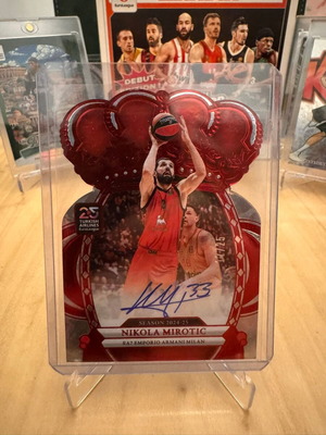 Nikola Mirotic Crystal Red Auto 11/25 Panini Crown Royale EuroLeague 2024-25