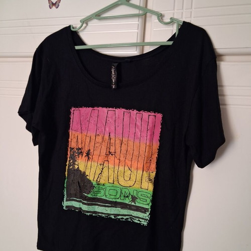 T-Shirt Maui & Sons like new, size S, black with print