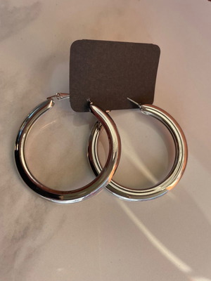 Σκουλαρίκια κρίκοι καινούργια, ασημί