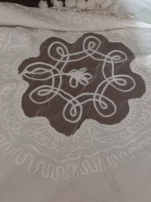 Tablecloth set of 3 pieces with stain due to age