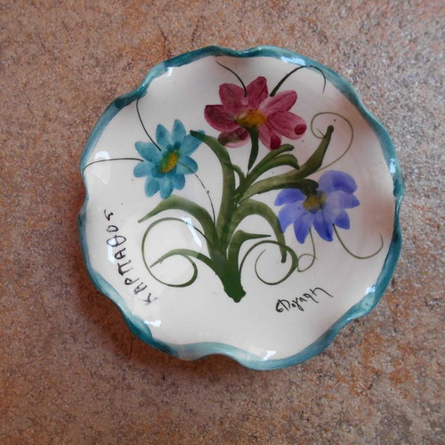 Handmade ceramic with flower design used from Karpathos