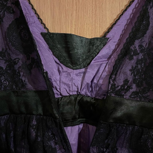 Women's blouse used, size Small, black and purple