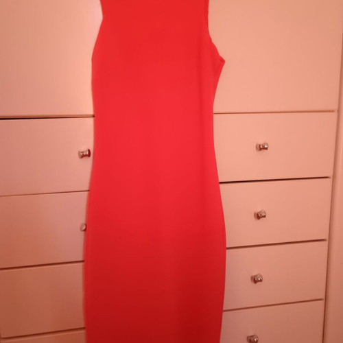 Coral midi dress summer small like new, tight fit
