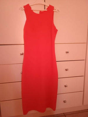 Coral midi dress summer small like new, tight fit