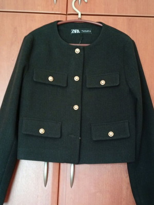 Zara black short winter jacket new size Medium