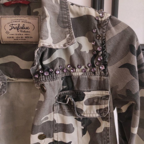 Camouflage shirt used, size XS with studs