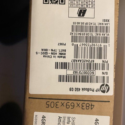 HP Probook 450 G9 Laptop 15.6" IPS Core i5 16GB 512GB Windows 11 Pro new