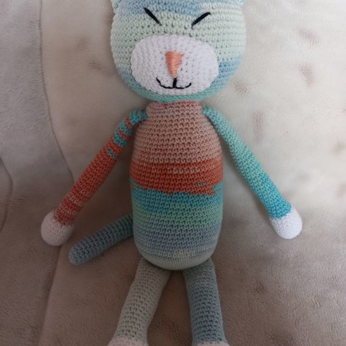 Handmade knitted Murakami cat doll new