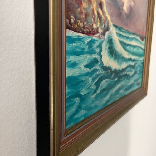 Oil painting on canvas used with wooden frame, Melios 43x46