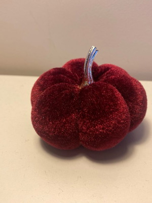 Decorative table pumpkin used, burgundy color