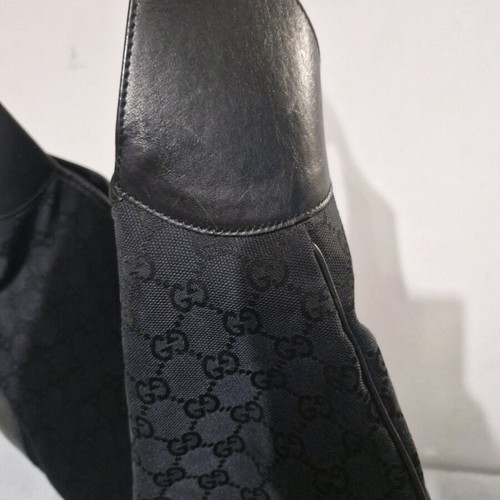 Gucci Jackie vintage shoulder bag black GG canvas