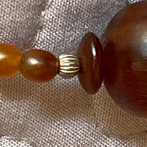Vintage necklace handmade silver 925 and wood like new