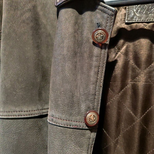 Leather jacket dark brown used, size L
