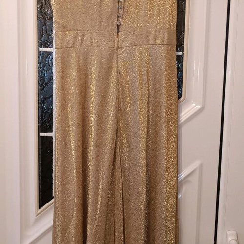 Official long dress new, gold color, fits small-medium