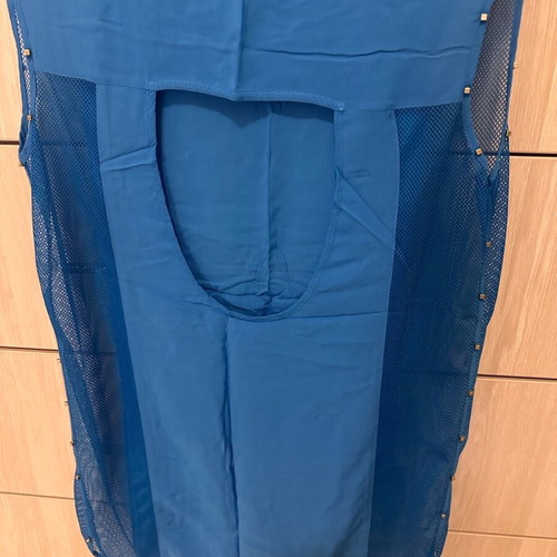 Calzedonia blue beach caftan with mesh and studs in excellent condition