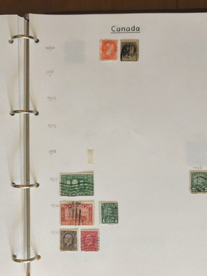 Canada old stamp collection 1870-1932 used with original philatelic sheet