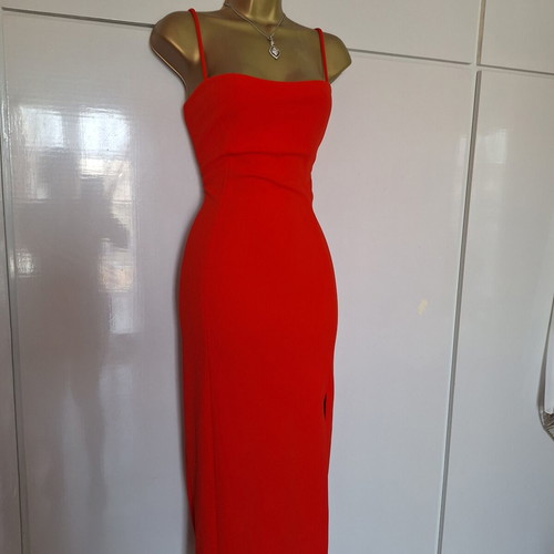 Zara red stretchy dress new with tags size medium with slit
