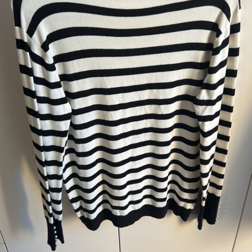 Zara striped knit sweater XXL with pearl details like new