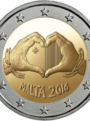 Μάλτα 2 ευρώ 2016 νόμισμα unc, καινούργιο