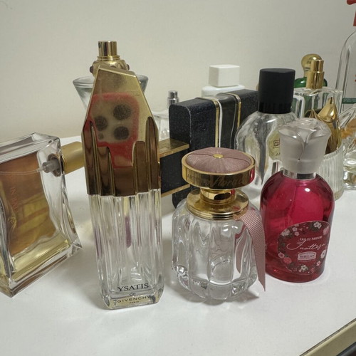 Christian LaCroix, Fendi, Van Cleef perfume bottles used, rare collectible set