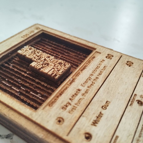 Wooden Pokemon decorative card with stand, MissingNo