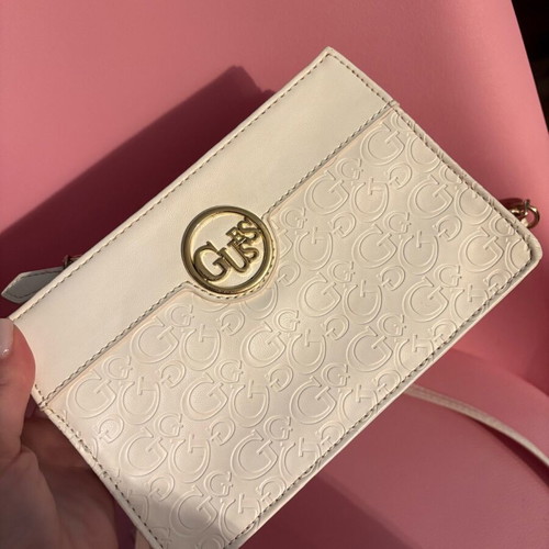 Guess small crossbody bag used, white with minor wear