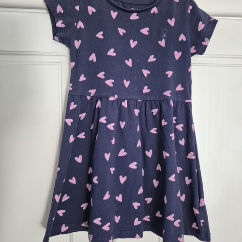 Mothercare blue nautical dress with hearts like new