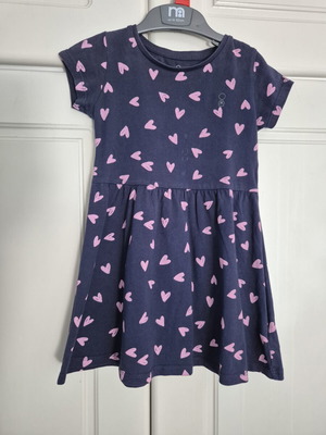 Mothercare blue nautical dress with hearts like new