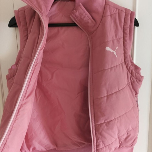 Vintage Puma sleeveless puffer vest, pink