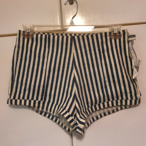 Bershka striped shorts like new, white and blue, size XL