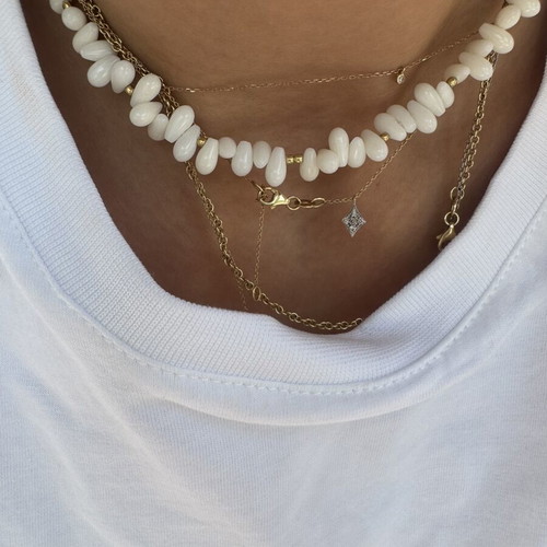 Necklace with semiprecious stones and gold-plated silver, like new