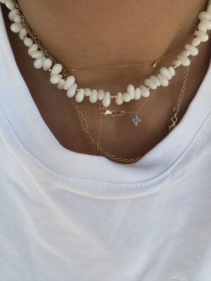 Necklace with semiprecious stones and gold-plated silver, like new