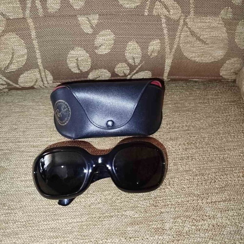 Ray Ban Jackie Ohh used black plastic sunglasses 3/4 lens length