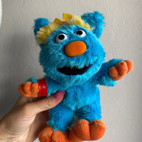 Bluki Muppet plush toy 1998 used, Spanish Sesame Street