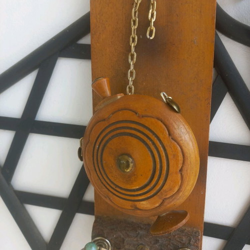 Handmade wooden wall flask folk art & decorative turtle with eyes