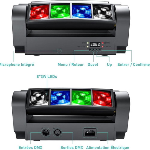 Betopper DJ stage light with moving head, 8x3W RGBW LED, new