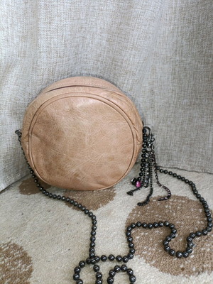 Anna Biagini crossbody bag used, vintage leather beige