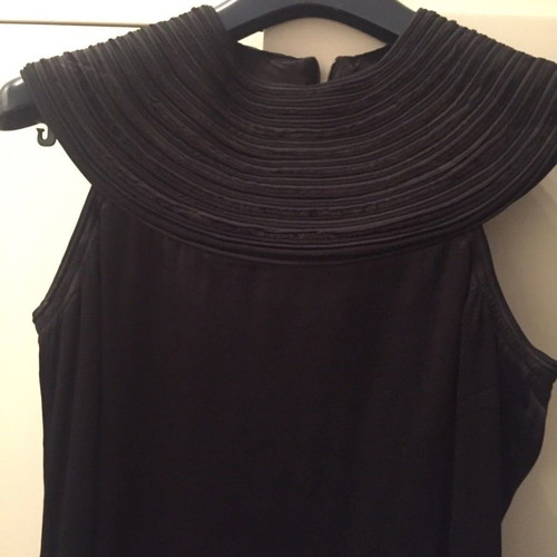Emporio Armani Satin Dress Black Very Impressive Small Super Mini Neckline Cleopatra