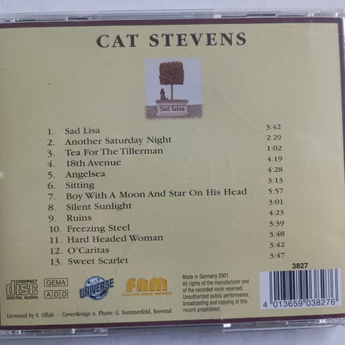 Cat Stevens Sad Lisa CD like new, licensed collector's edition