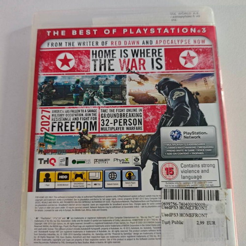 PS3 Homefront Ultimate Edition used with case and disc