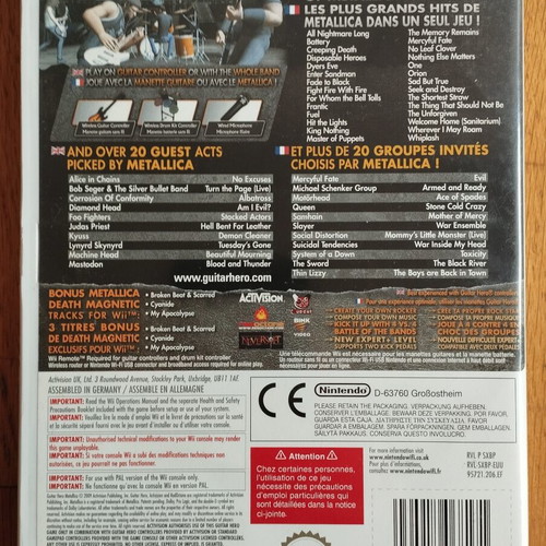 Wii Guitar Hero Metallica игра употребявана, пълна