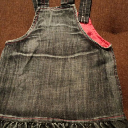 Adjustable denim dress overall "Sweet" for 6-12 months, like new