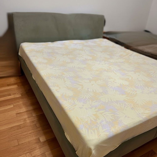 Eleni Natsi Solid Bed with Alcantara and TEMPUR Memory Foam Elite Mattress Like New