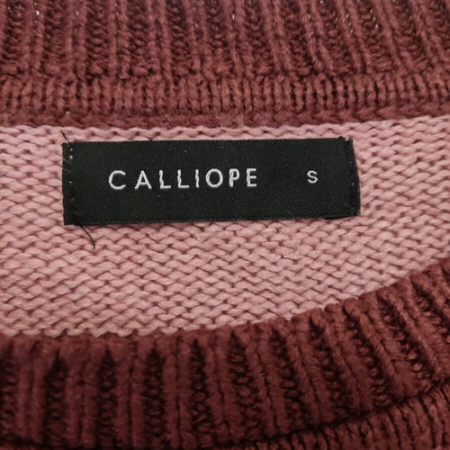 Calliope striped cropped sweater used, size S, burgundy/pink/white