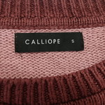 Calliope striped cropped sweater used, size S, burgundy/pink/white