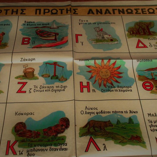 Lithograph First Reading Map 60s like new