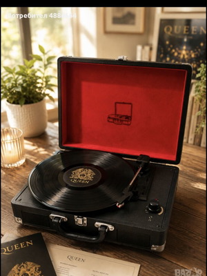 Record player like new, suitcase style, portable