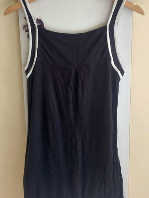 Only black long top with decorative bows and buttons, size S/M
